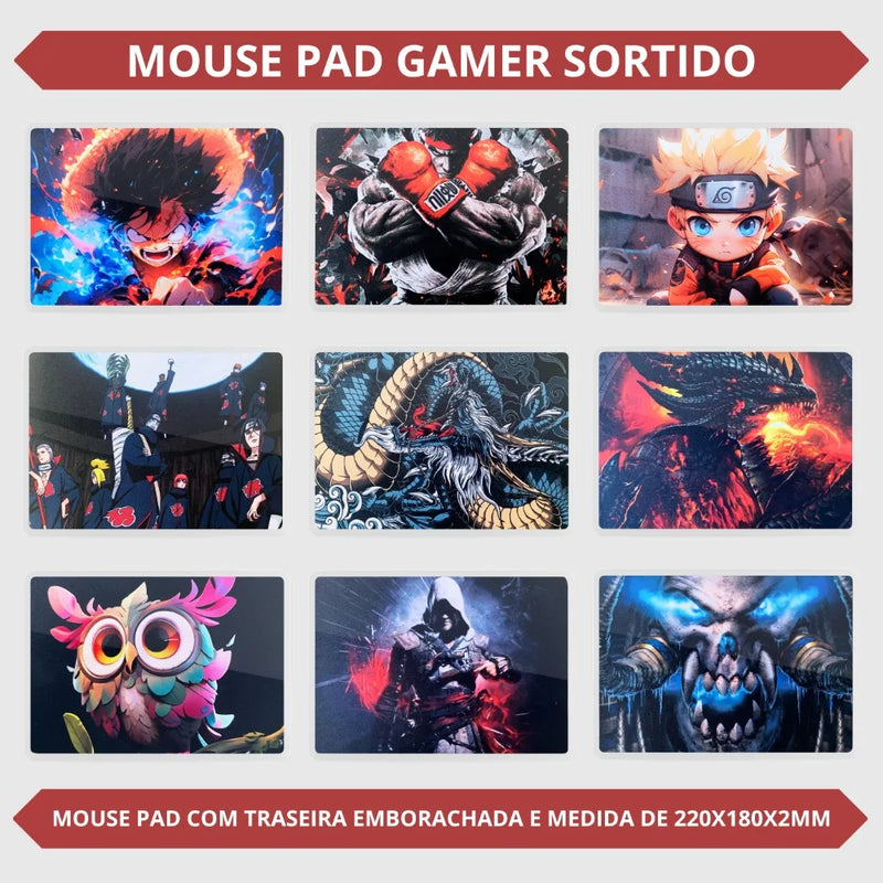 Kit Teclado Semi-mecânico + Mouse Gamer 3200 Dpi + Mouse Pad