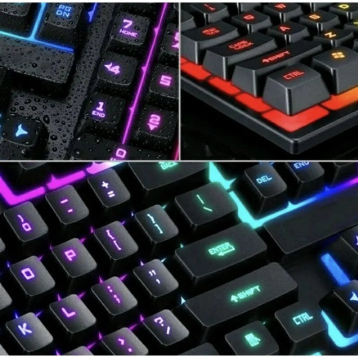 Teclado Gamer Semi-Mecânico RGB LED Retroiluminado