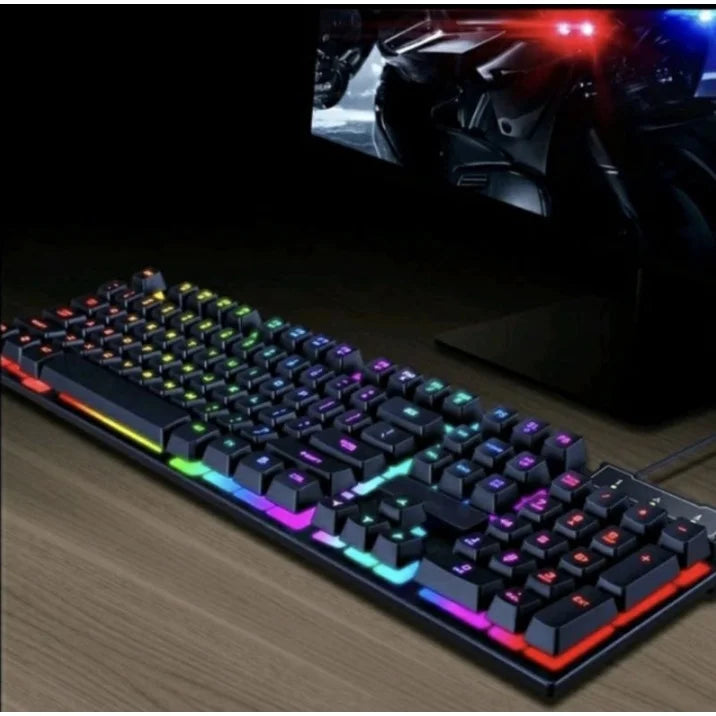 Teclado Gamer Semi-Mecânico RGB LED Retroiluminado