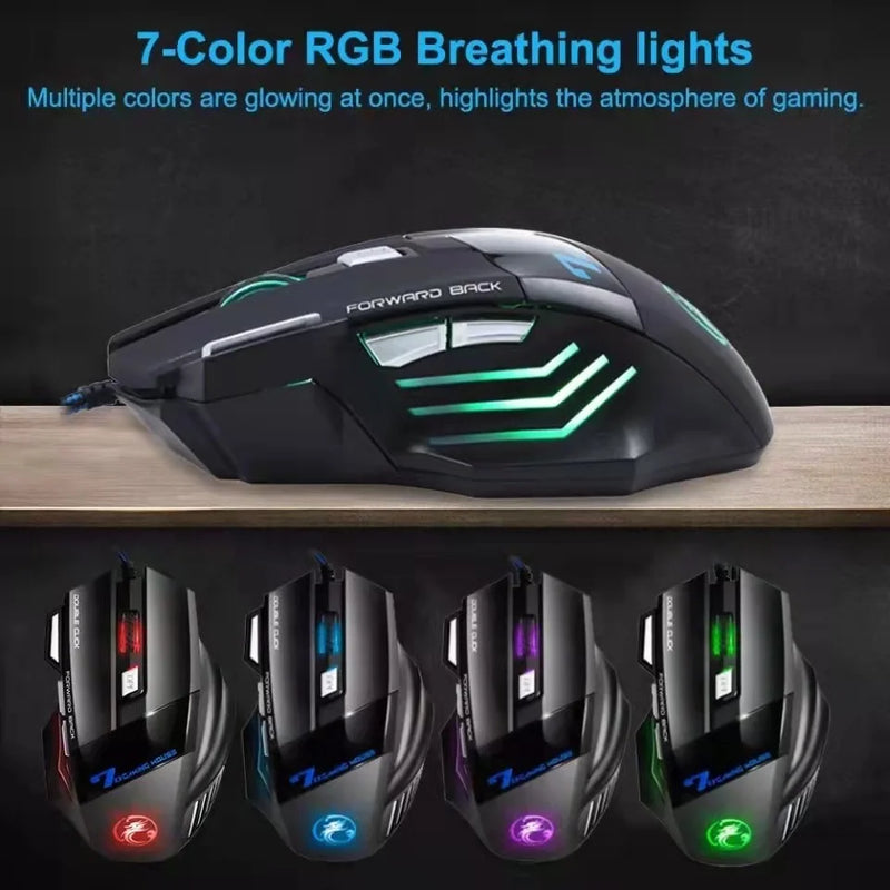 Mouse Gamer X7 3200dpi LED USB 7 Botões Profissional